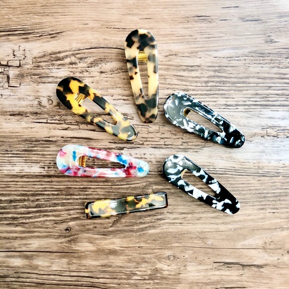 Acrylic Multi-Colored Hair Clips Barette Clips - Picture 4 of 5